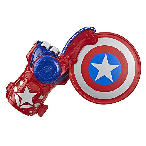 Marvel Nerf Power Moves Avengers Captain America Shield Sling Disc-Launching Toy, Kids Super Hero Halloween Costume, Ages 5 and Up (Amazon Exclusive)