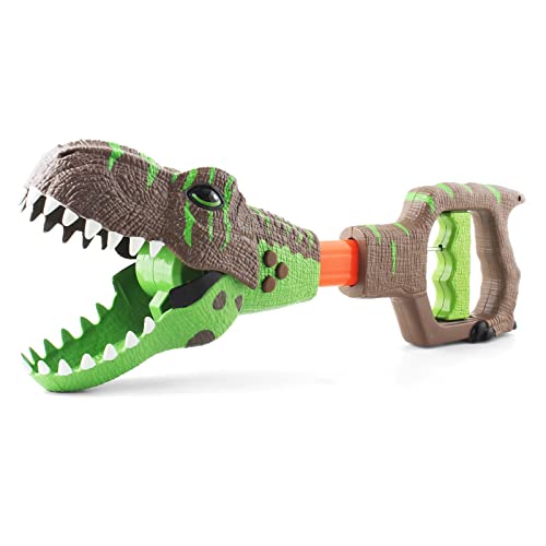 DINOBROS Dinosaur Chomper Toys for Kids with 3 Roar Sounds and Light Jurassic Dinosaurs Grabber Claw T-Rex Reacher Robot Hand Pincher Dino Snapper