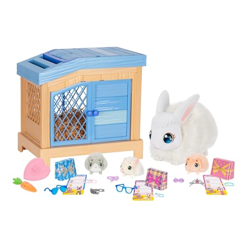 Little Live Pets Mama Surprise - Bunny Amazon Exclusive | Feed & Nurture Mama. Magically Has 3 Babies! Interactive Mama Bunny & Hutch Playset. 20+ Sounds & Reactions. for Kids Ages 4+