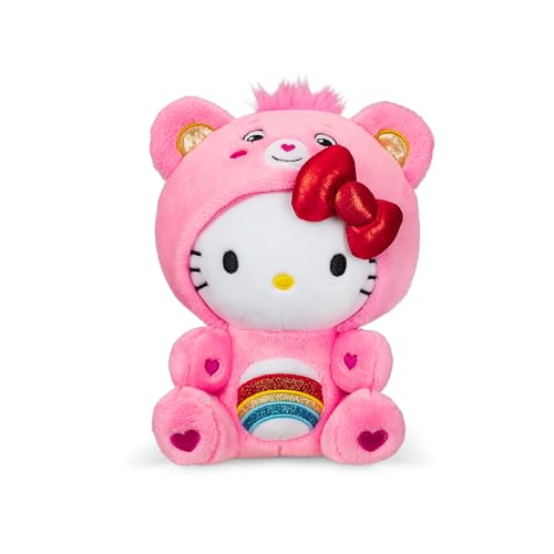 Care Bears Hello Kitty Dressed As Cheer Bear 8' Fun-Size Plush - Soft, Huggable Bestie! – Good for Girls and Boys, Employees, Collectors, Ages 4+