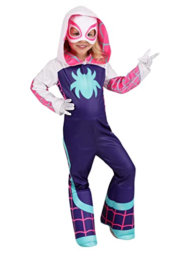 Marvel Toddler Ghost Spider Costume, Girls Spider-Man and His Amazing Friends Gwen Stacy Kids Costume - Officially Licensed 3T/4T Purple