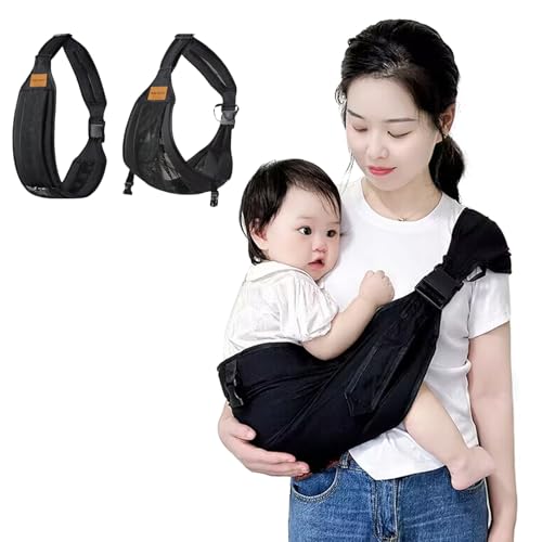 Baby Sling Carrier,Toddler Carrier,Baby Carrier Newborn to Toddler,Adjustable Non-Slip Hip Seat Carrier 10-45lbs(Black,Mesh)