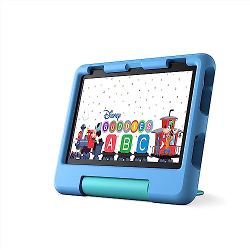 Amazon Fire HD 8 Kids tablet, ages 3-7. Top-selling 8' kids tablet on Amazon - 2022. Ad-free content with parental controls included, 13-hr battery, 64 GB, Blue