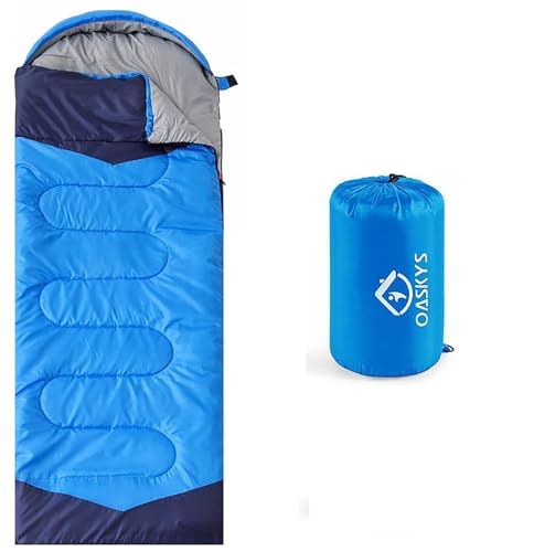 oaskys Camping Sleeping Bag - 3 Season Warm & Cool Weather - Summer Spring Fall Lightweight Waterproof for Adults Kids - Camping Gear Equipment, Traveling, and Outdoors