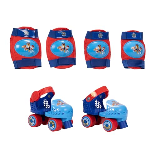 Paw Patrol Junior Skates Includes Knee and Elbow Pads, Size Adjustable Design for Growing Feet