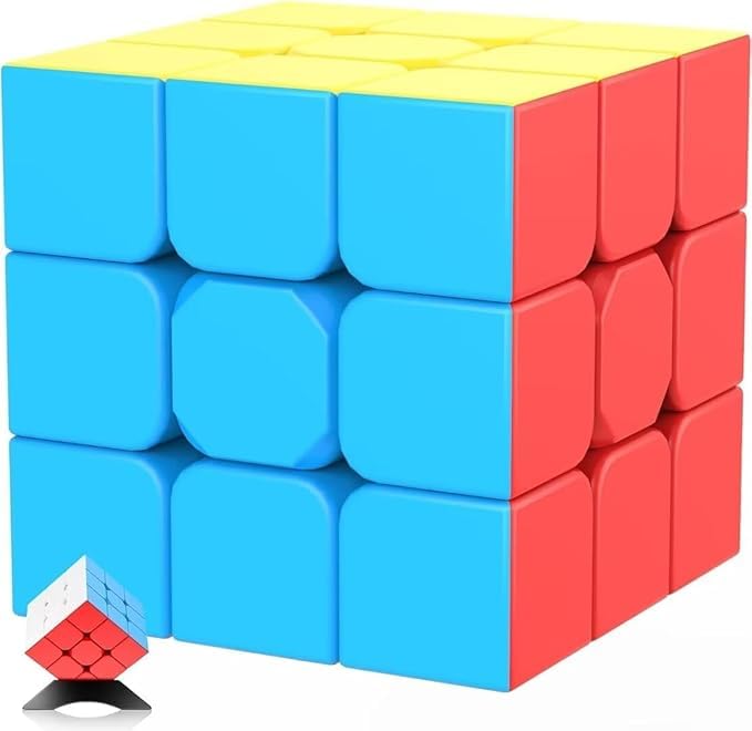 Jurnwey Speed Cube 3x3x3 Stickerless with Cube Tutorial - Turning Speedly Smoothly Magic Cubes 3x3 Puzzle Game Brain Toy for Kids and Adult