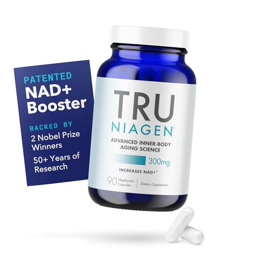 TRU NIAGEN Patented NAD+ Supplement for Anti Aging and Cell Regeneration, 300 mg Niagen, 90 Servings | Supports Cellular Energy, Brain, Muscle | Nicotinamide Riboside (NR) Take 1 Daily | 1 Bottle