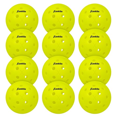 Franklin Sports Outdoor - X-40 Pickleball Balls - USA (USAPA) Approved - 12 Pack Outside - Optic Yellow - US Open Ball