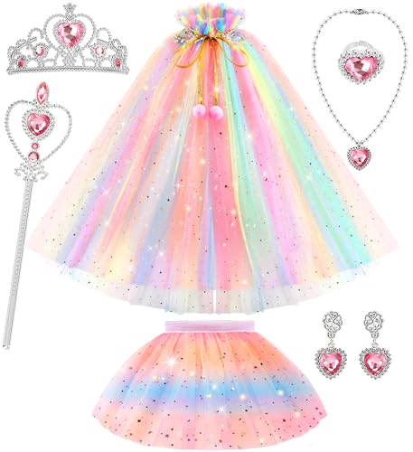 BesJonie Princess Dresses for Girls 4-6,Princess Dress Up Clothes Cape Skirt Toys for Girls,Easter Birthday Gift for Girl 3-6