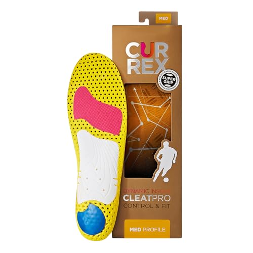 CURREX CleatPro Sport Insoles for Soccer Cleats, Football Cleats, & Field Sport Shoes – Stabilizing Inserts to Help Reduce Fatigue, Prevent Common Injuries – for Men, Women & Kids – Medium Arch, Large