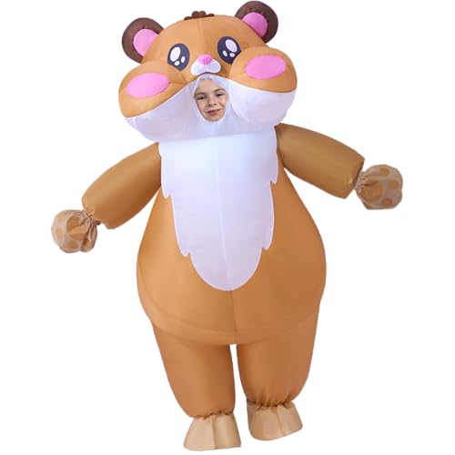 Spooktacular Creations Kids Halloween Inflatable Costumes, Full Body Hamster Blow-up Costume with a pair of Gloves, Cute Hamster Inflatable Suit for Halloween Cosplay Parties