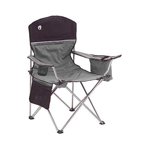 Coleman Camping Chair with 4 Can Cooler | Chair with Built In 4 Can Cooler, Grey/Black