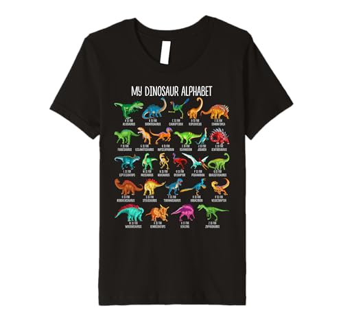 Kids Types Of Dinosaurs graphics my dinosaur alphabet kids Premium Premium T-Shirt