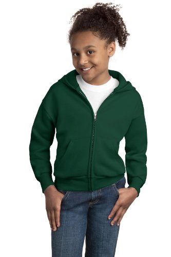 Hanes boys Ecosmart Full Zip Hooded Jacket athletic hoodies, Deep Forest, Medium US