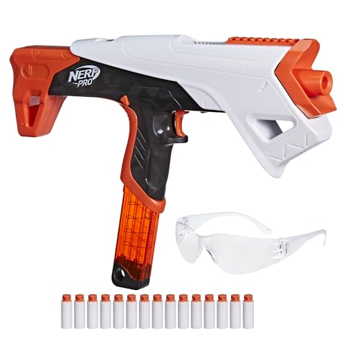 Nerf Pro Torrent Half-Length Dart Blaster, 150 FPS, 15 Nerf Pro Half-Length Darts, 15-Dart Magazine, Pump Action, Eyewear, Gifts for Teens, 14+