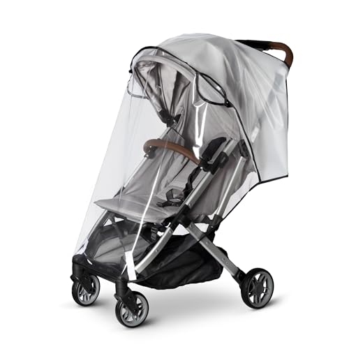 Bemece Baby Stroller Rain Cover, Universal Stroller Accessory - Waterproof Windproof Travel Weather Shield Thick & Durable Protect from Dust and Snow with Breathable Ventilation Mesh Clear Visibility