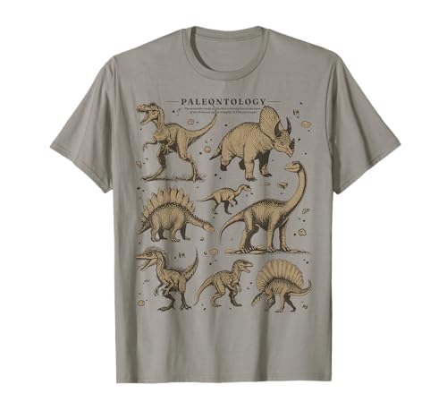 Paleontology Dinosaur Nerdy Science Teacher Vintage Graphic T-Shirt