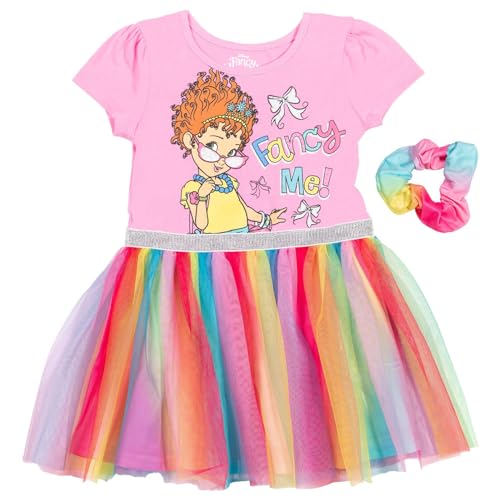 Disney Fancy Nancy Toddler Girls Short Sleeve Tutu Dress Scrunchy Set Pink 3T