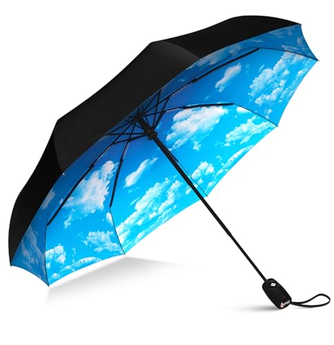 Repel Umbrella Windproof Travel Umbrellas for Rain - Easy Auto Open Close, Durable & Compact Umbrella, Strong Fiberglass Frame, Waterproof Canopy - Backpack, Purse, Portable Umbrella for Travel