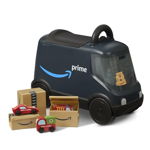 Amazon Delivery Van Ride On Toy for Kids, Blue Toddler Ride on Toy for Ages 2+, Amazon Exclusive