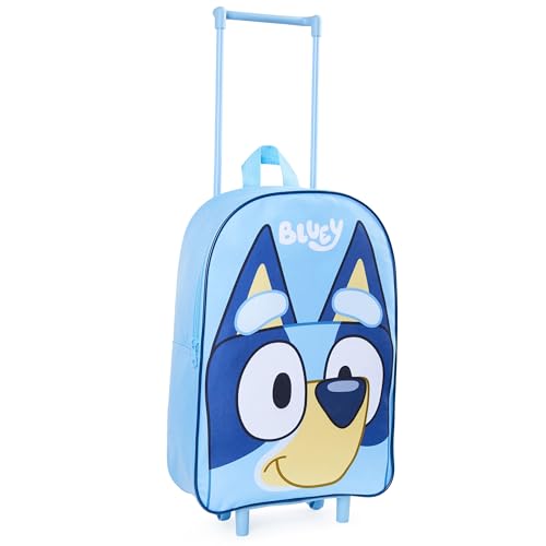 Bluey Kids Travel Bag with Wheels, 16 x 13 x 4 inches - Gift for Boys & Girls