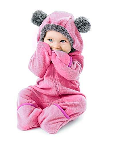 Fleece Baby Bunting Bodysuit – Infant One Piece Kids Hooded Romper Outerwear Toddler Jacket