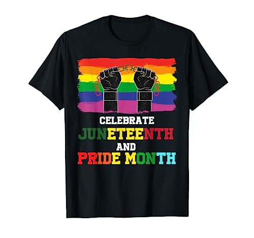 Juneteenth Tshirt and Gay Pride Month Celebrate Black Pride T-Shirt