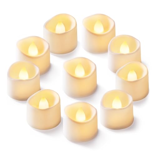 Homemory 12-Pack Flameless LED Tea Lights Candles Battery Operated, 200+Hour Fake Electric Candles TeaLights for Votive, Aniversary, Wedding Centerpiece Table Decor, Funeral, Halloween, Christmas