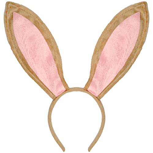 Funcredible Brown Bunny Ears - Bunny Ears Headbands - Bendable Bunny Ears - Bunny Rabbit Cosplay Costume Accessories for Kids and Adult