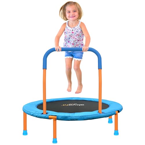 Ativafit 36inch Mini Toddler Trampoline for Kids Ages 1-6 Indoor Outdoor Folding Small Rebounder Trampoline with Foam Handle Safety Padded Cover Fun for Kids