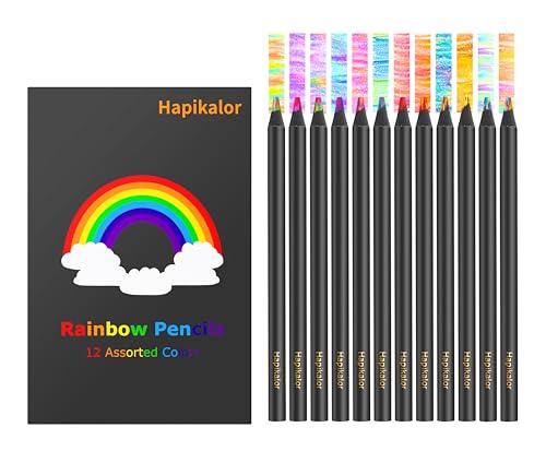 Stocking Stuffers for Kids,12-Color Rainbow Pencils Halloween Jumbo Colored Pencils for Adult Coloring Sketching, Cute Drawing Kit Fun Pencils Cool Stuff Christmas Gifts Art Supplies for Adults Kids