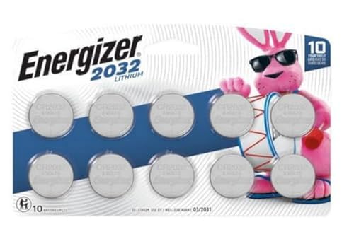 Energizer 2032 Batteries (10 Pack), 3V Lithium Coin Batteries [Compatible with Apple AirTag, Key Fobs, and All CR2032 Compatible Devices]