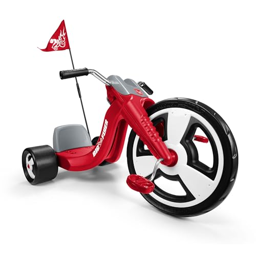 Radio Flyer Big Flyer Sport with Large Front Wheel and Adjustable Seat for Kids, Outdoor Activities, and Recreational Sports, Red