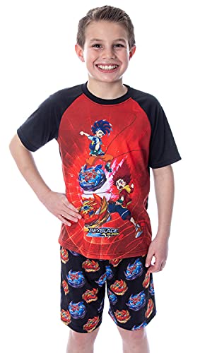 INTIMO Beyblade Burst Surge Boys' Hikaru and Hyuga 2 Piece Shirt and Shorts Sleepwear Pajama Set (6/7)