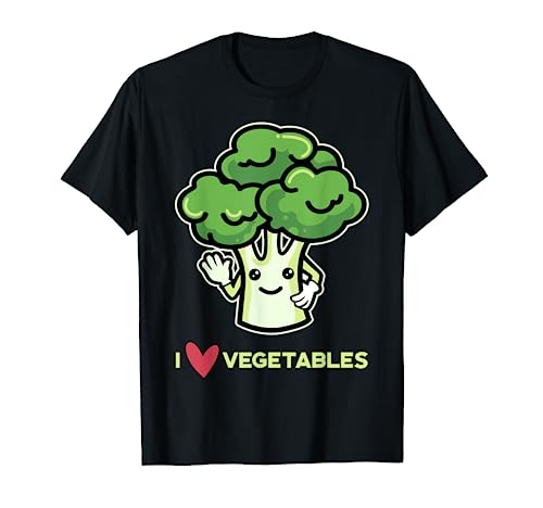 I Love Vegetables Broccoli Design Vegan T-Shirt T-Shirt