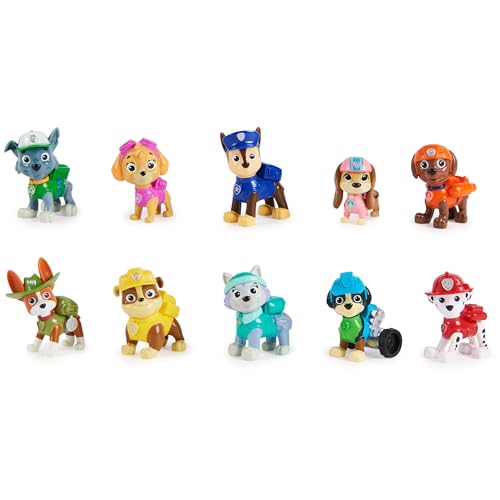 Paw Patrol, 10th Anniversary, All Paws On Deck Toy Figures Gift Pack with 10 Collectible Action Figures, Kids Toys for Ages 3 and up