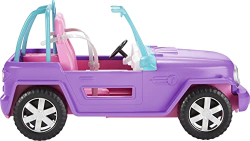 Barbie Toy Car, Doll-Sized SUV, Purple Off-Road Vehicle with 2 Pink Seats & Treaded, Rolling Wheels