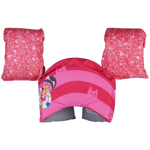 SwimWays Gabby's Dollhouse Swim Trainer, US Coast Guard Approved Life Vest Kids Swim Vest, Arm Floaties & Life Jackets for Kids 33-55 lbs, Gabby