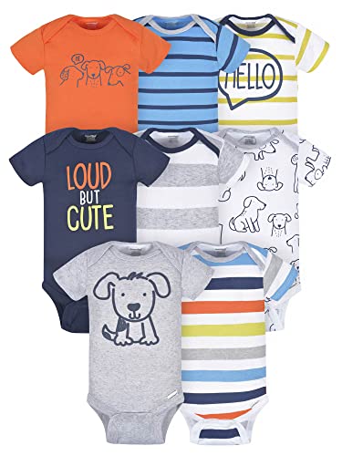 Onesies Brand Baby Boy's 8-Pack Short Sleeve Mix & Match Bodysuits, Multicolor, 6-9 Months