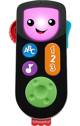 Fisher-Price Baby & Toddler Toy Laugh & Learn Stream & Learn Remote Pretend TV Control with Music & Lights for Infants Ages 6+ Months​