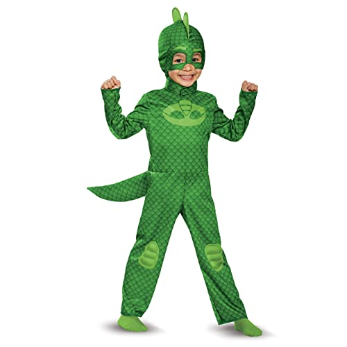 Disguise Gekko Classic Toddler PJ Masks Costume, Large/4-6 Green