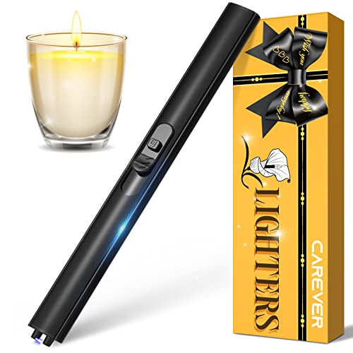 Candle Lighter Stocking Stuffers for Women Men, Electric Candle Lighter USB Rechargeable Graduation Gifts for Him Wife Grandma Girlfriend Safety Lock Long Lighters for Grill Home Kitchen BBQ Camping