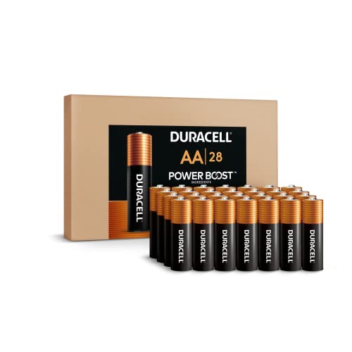 Duracell Coppertop AA Batteries with Power Boost ingredients, 28 Count (Pack of 1). Re-closable pack for quick, easy access and organized storage. Double A Battery with Long-lasting Power