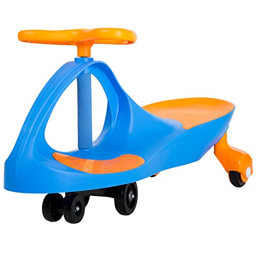 Wiggle Car Ride on Toy - Easy-to-Use Kid Car for Ages 3 Years and Up with No Batteries, Gears, or Pedals by Lil Rider (Blue/Orange), Large,Yellow / Black