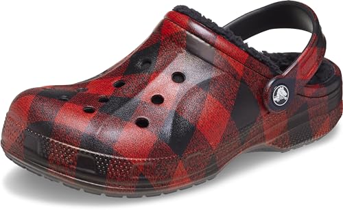 Crocs Unisex Ralen Lined Clogs | Fuzzy Slippers, Buffalo Plaid, Numeric_7 US Men