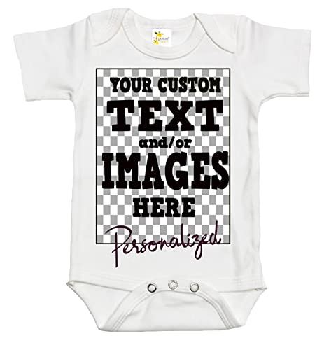 Customized One-piece Baby Bodysuit Romper for Boys and Girls (0-3 Months, White)