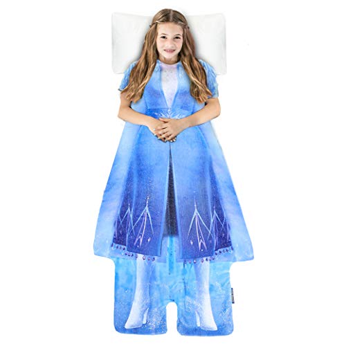 Blankie Tails | Disney Frozen Wearable Blanket - Frozen Disney Movie Double Sided Super Soft and Cozy Disney Blanket Minky Fleece Blanket (56'' H x 30' W (Kids Ages 5 - 12), Frozen 2 - Elsa Dress)