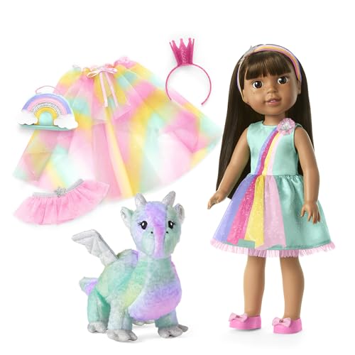 American Girl WellieWishers 14.5-inch Ashlyn Doll Playset with Crisella The Dragon, Doll Dress and Accessories, and Storybook, for Ages 4+