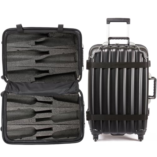 VinGardeValise® THE Original Wine Suitcase, Versatile 12 Bottle Wine & Spirits Travel Luggage, Performance Tested for Durability, Long Lasting Use, Made by Wine Lovers for Wine Lovers - Black