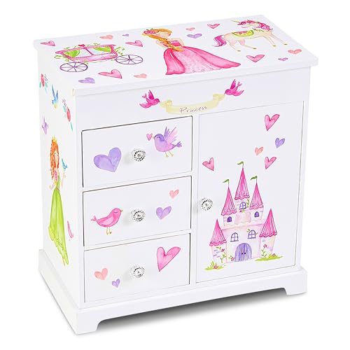 Jewelkeeper Jewelry Box for Girls with 3 Drawers - Musical Princess Jewelry Box with Spinning Doll and Dance of the Sugar Plum Fairy Tune - Appreciated Gifts for Kids - 9.5 x 7.75 x 9.5 Inches